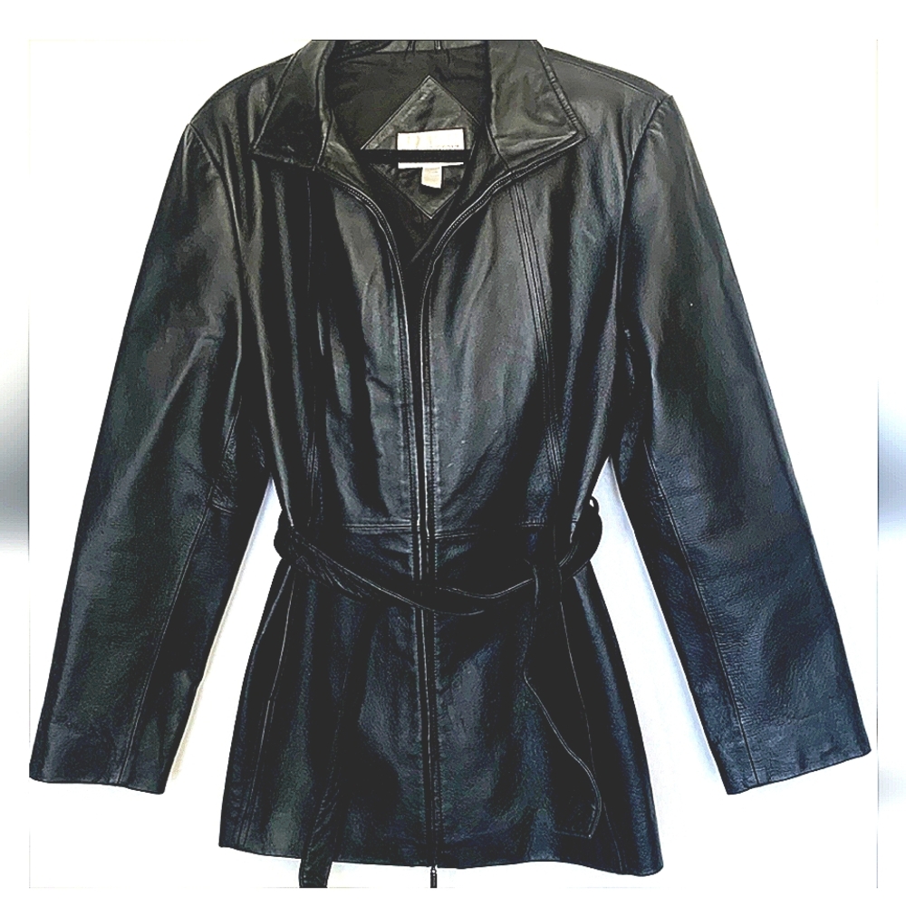 Worthington womans Black Leather Biker Jacket